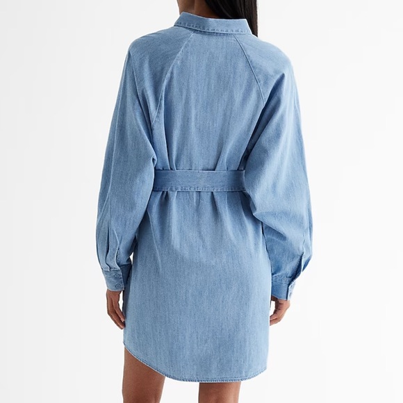 NWT Express Denim Boyfriend Portofino Shirt Dress size S - Picture 4 of 4